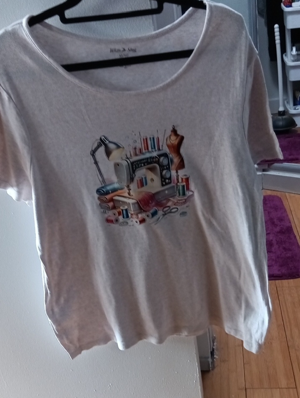 Justice Light Beige Ribbed Tee with Printed Neck Label( Custom)